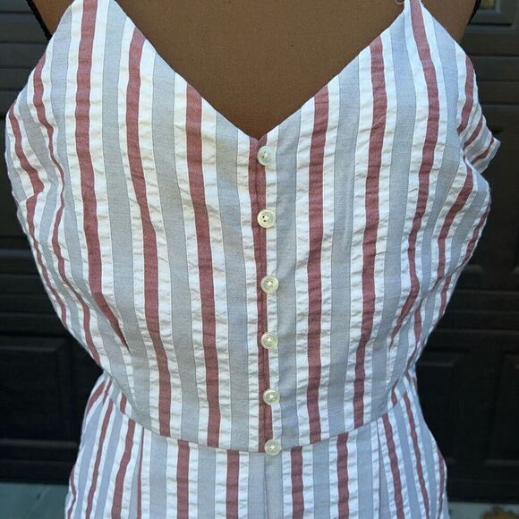 BP. Wide Leg Cropped Palazzo Pant Jumpsuit Striped Side Zip Tie Waist Women’s L - Picture 9 of 13